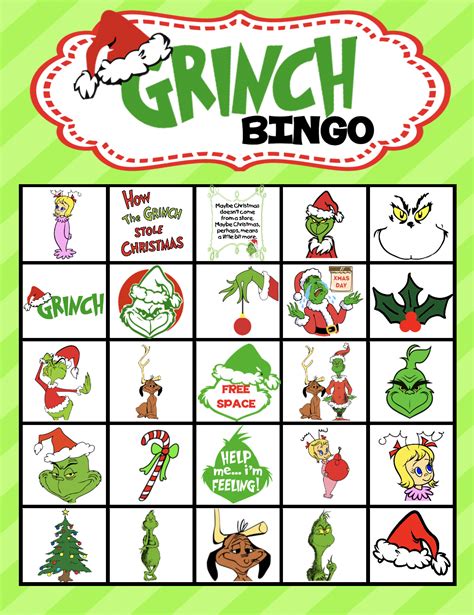 Grinch Bingo Free Printable